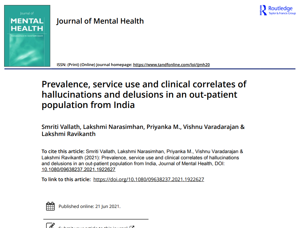 Prevalence, service use and clinical correlates of hallucinations and delusions in an out-patient population from India featured image